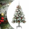 vidaXL С изкуствено коледно дърво Зелен и бял 150 cm