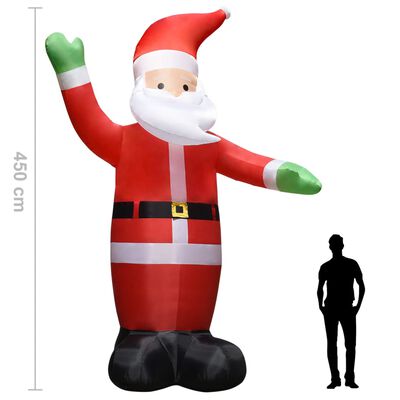 vidaXL Надуваем Дядо Коледа с LED Коледна украса IP44 4,5 м