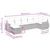 vidaXL Градински диван с възглавници, 7 части, полиратан, сив