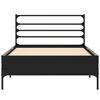 vidaXL Рамка за легло, черна, 90x200 см, инженерно дърво и метал