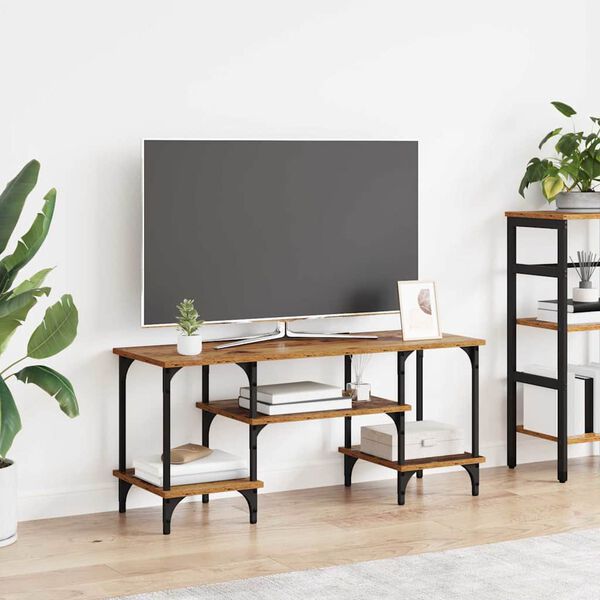 vidaXL ТВ шкаф Старо дърво 102 x 35 x 45,5 см