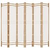 vidaXL Сгъваема 6-панелна преграда за стая 240 см бамбук и платно