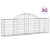 vidaXL Габионни кошници арка 2 бр 200x30x60/80 см поцинковано желязо