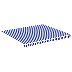 vidaXL Резервен плат за тента, синьо и бяло, 380x345 см, полиестер