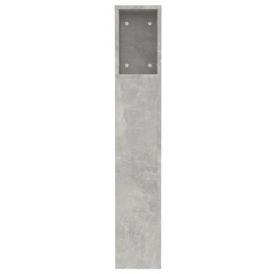 vidaXL Табла за легло тип шкаф, бетонно сива, 120x18,5x102,5 см