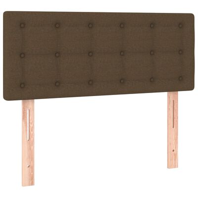 vidaXL LED горна табла за легло, тъмнокафява, 100x5x78/88 см, плат