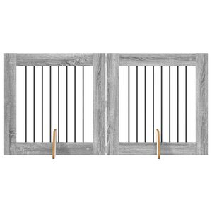 vidaXL Врата за кучета с поставки 2 pcs Сива сонома 80 x 80 cm