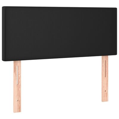 vidaXL Горна табла за легло, черна, 80x5x78/88 см, изкуствена кожа