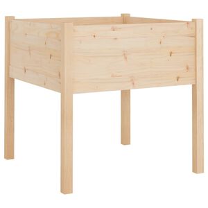 vidaXL Градински сандък, 70x70x70 см, борово дърво масив