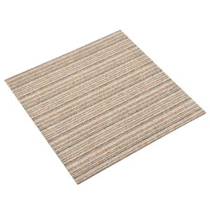 vidaXL Килим 20 pcs Кафяви с ивици 50 x 50 cm 100% Полипропилен