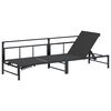 vidaXL Шезлонг Черен 200 x 62 x 59,5 см Textilene