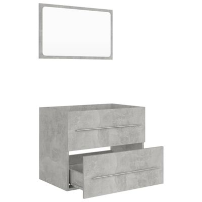 vidaXL Комплект мебели за баня от 2 части бетонно сив инженерно дърво