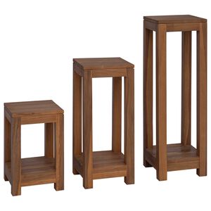vidaXL Стойка за растения 3 бр. Натурално 25 x 25 x 80 cm