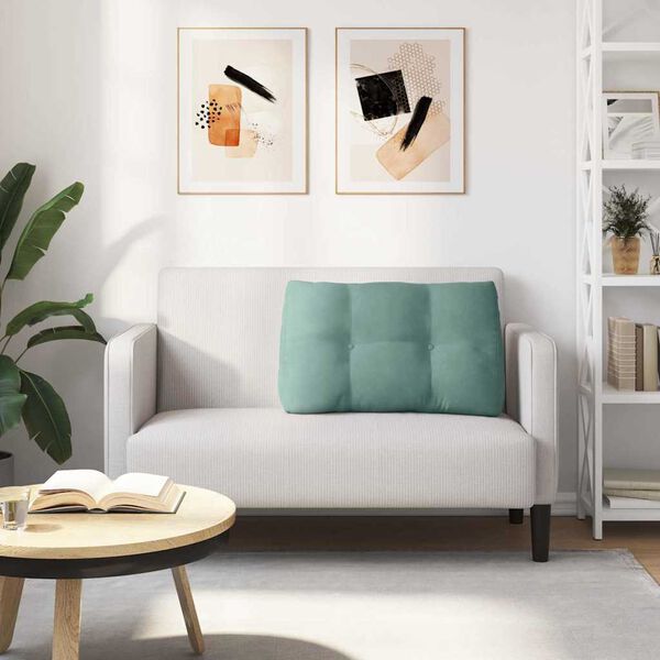 vidaXL Възглавница за гръб Морско зелено 80 x 24 x 50 см Кадифе