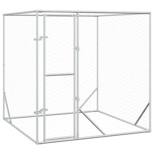vidaXL Външна клетка за куче сребриста 2x2x2 м поцинкована стомана