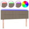 vidaXL LED горна табла за легло, таупе, 144x5x78/88 см, плат
