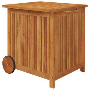 vidaXL Градинска кутия за съхранение с колела 60x50x58 см акация масив