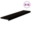 vidaXL Стълбищни стъпала, 16 бр, кафяво-черни, 110x25x2 см, дъб масив