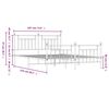 vidaXL Метална рамка за легло с горна и долна табла, черна, 183x213 см