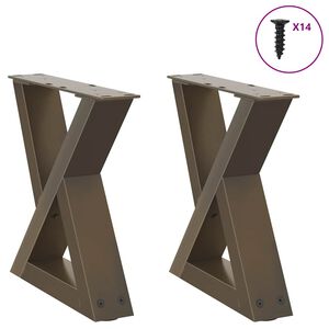 vidaXL Крака за масичка за кафе, 2 бр., естествена стомана, 30 x (30-31,3) см, стомана