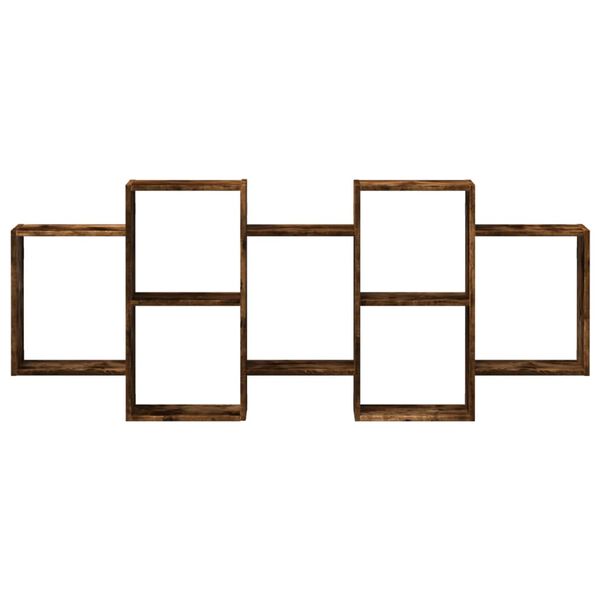 vidaXL Стенен рафт, опушен дъб, 159x18x65 см, инженерно дърво