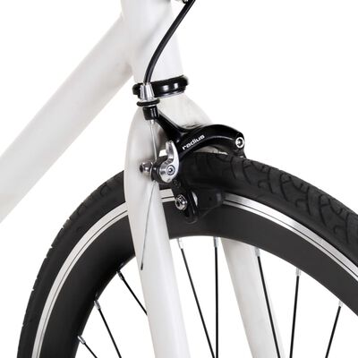 vidaXL Велосипед с фиксирана предавка, бяло и черно, 700c, 51 см