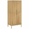 vidaXL Гардероб FLORO, восъчнокафяв, 77x53x171 см, бор масив