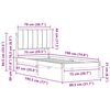 vidaXL Леглова рамка с тапицирана гръбна част Таупе 75 x 190 cm