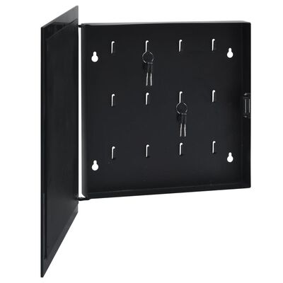vidaXL Кутия за ключове с магнитна дъска, черна, 35x35x5,5 см