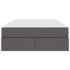 vidaXL Легло с място за съхранение и матрак с матрак 2 pcs Сив Кожа