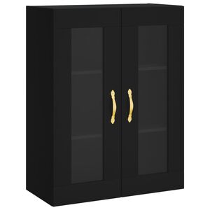 vidaXL Стенен шкаф черен 69,5x34x90 см