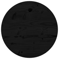 vidaXL Плот за маса, кръгъл, черен, Ø40x3 см, бор масив