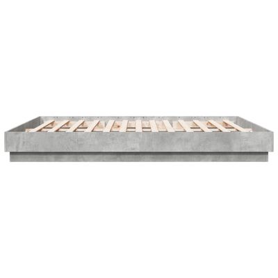 vidaXL Рамка за легло с LED осветление бетонно сив 180x200 см