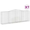vidaXL Габионни кошници арка 7 бр 400x50x140/160 см поцинковано желязо