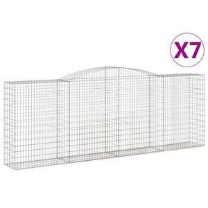 vidaXL Габионни кошници арка 7 бр 400x50x140/160 см поцинковано желязо
