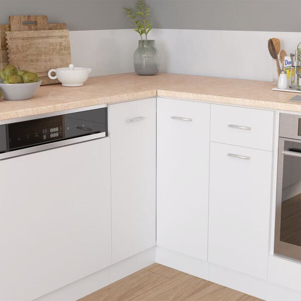 vidaXL Кухненски ъглов плот, бежов с мраморна текстура, ПДЧ