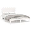vidaXL рамка за легло бяло 150x200 см King Size масивно дърво