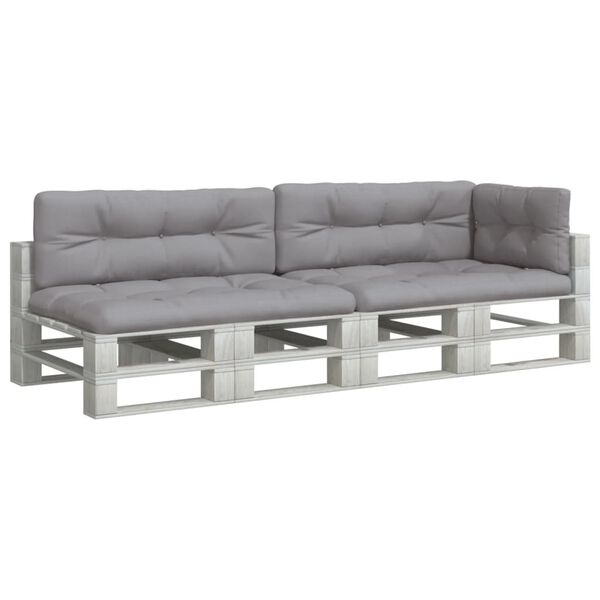 vidaXL Палетни възглавници, 5 бр, сиви, текстил