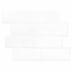vidaXL Плочка метро 10 pcs Бяло 29 x 21 см Полиуретан и PET