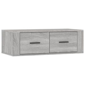 vidaXL Висящ ТВ шкаф, сив сонома, 80x36x25 см, инженерно дърво