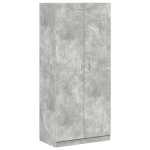 vidaXL Гардероб, бетонно сив, 90x52x200 см, инженерно дърво