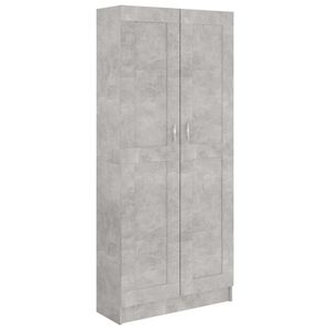 vidaXL Шкаф за книги, бетонно сив, 82,5x30,5x185,5 см, инженерно дърво