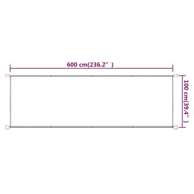 vidaXL Вертикален сенник, син, 100x600 см, оксфорд плат