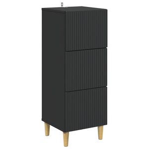 vidaXL Чекмеджетен шкаф Черно 33 x 34,5 x 90 см Инженерна дървесина