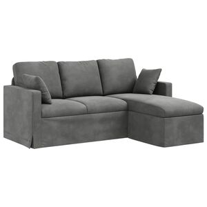 vidaXL Диван Тъмен сив 178 x 134 x 80 см Кадифе