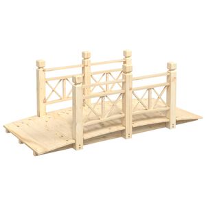 vidaXL Градински мост с парапети, 150x67x56 см, масивно дърво смърч