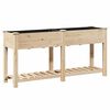 vidaXL Градинска саксия Бежово 161 x 43 x 76,5 см Солидно ела дърво