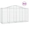 vidaXL Габионни кошници арка 12 бр 200x50x100/120см поцинковано желязо