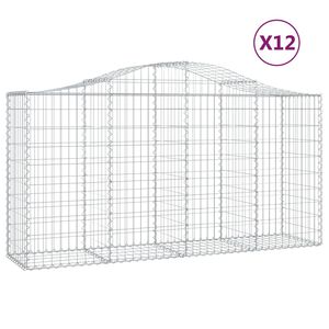 vidaXL Габионни кошници арка 12 бр 200x50x100/120см поцинковано желязо