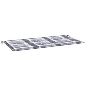 vidaXL Възглавница за пейка сиво каре 120x50x3 см оксфорд плат